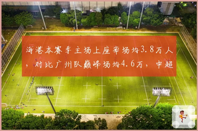 海港本赛季主场上座率场均3.8万人，对比广州队巅峰场均4.6万，中超球市复苏拐点显现
